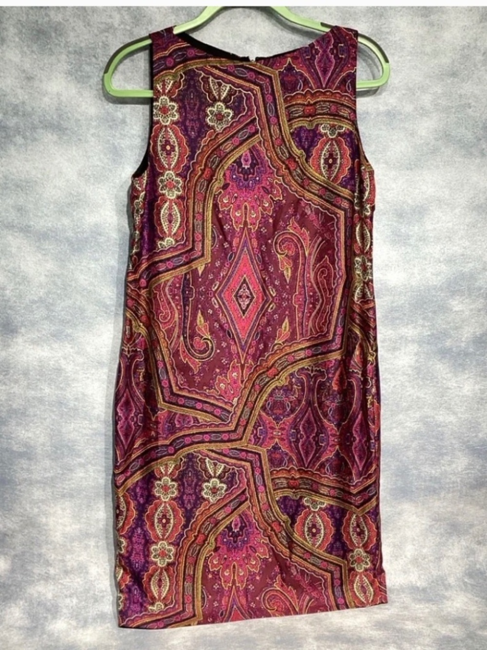 Ralph Lauren 100% silk paisley sleeveless dress
